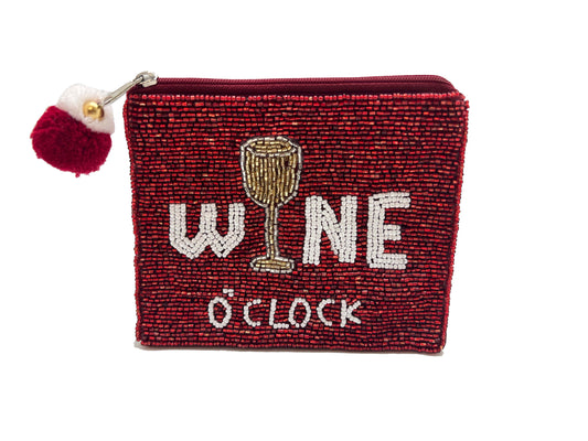 Handmade Artisan Coin Bags-Wine O’clock